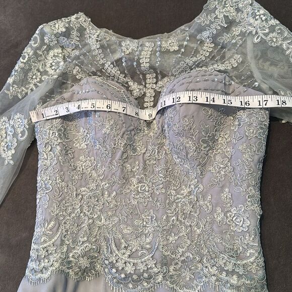 Women’s Gray Chiffon Full Length Formal Mother of the Bride Dress ZipBack Size 8 - Picture 13 of 15
